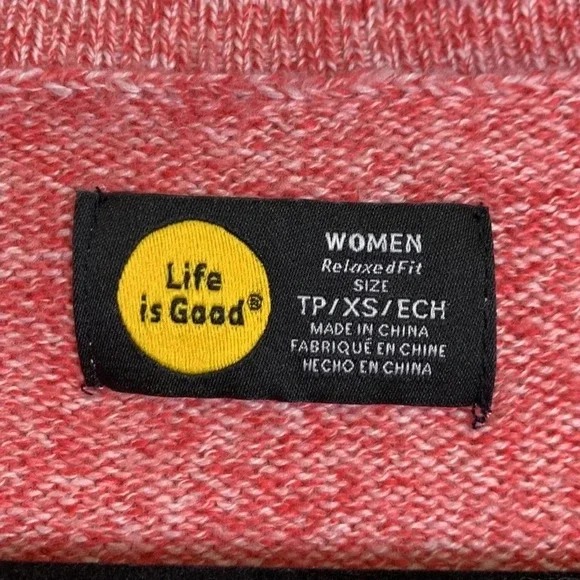 NWT Life is Good red white trapeze sweater sz xs - Picture 4 of 10